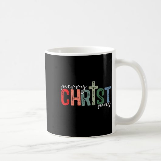 Merry Christmas Xmas Christian Jesus Holiday Famil コーヒーマグカップ (右)