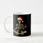 Merry Christmas Xmas Skull Skeleton Funny Matching コーヒーマグカップ (左)