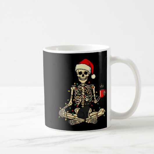 Merry Christmas Xmas Skull Skeleton Funny Matching コーヒーマグカップ (右)