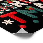 Merry Christmas Xmas Yarn Crochet Knitting Quilter ポスター (角)