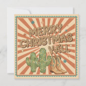 Merry Christmas Y’all Boho Western Card シーズンカード (正面)