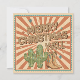 Merry Christmas Y’all Boho Western Card シーズンカード