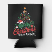 Merry Christmas Ya Filthy Animal Funny Xmas Family 缶クーラー (正面)