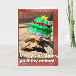 Merry Christmas ya filthy animal Sarcastic turtle カード