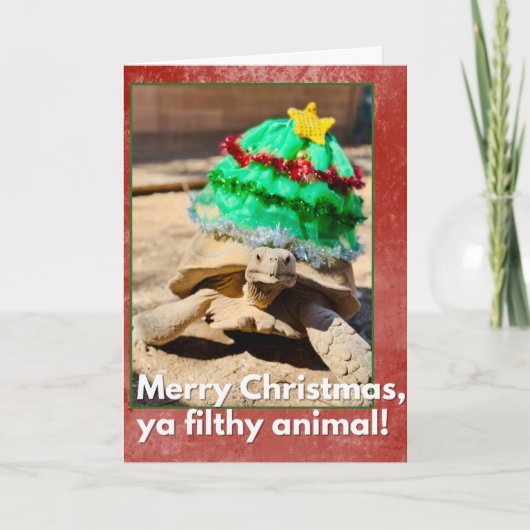 Merry Christmas ya filthy animal Sarcastic turtle カード (正面)