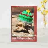 Merry Christmas ya filthy animal Sarcastic turtle カード (黄色い花)
