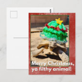 Merry Christmas ya filthy animal Sarcastic turtle ポストカード (正面/裏面)
