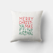 Merry Christmas ya filthy animal typography クッション (裏面)