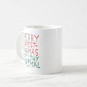 Merry Christmas ya filthy animal typography コーヒーマグカップ (正面左)