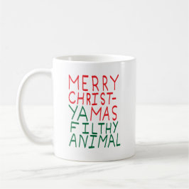 Merry Christmas ya filthy animal typography コーヒーマグカップ