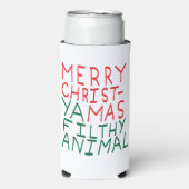Merry Christmas ya filthy animal typography スリム缶クーラー (Seltzer正面)