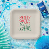 Merry Christmas ya filthy animal typography ペーパープレート (パーティー)
