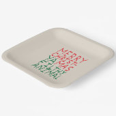 Merry Christmas ya filthy animal typography ペーパープレート (傾斜あり)