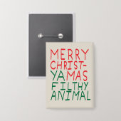 Merry Christmas ya filthy animal typography 缶バッジ (正面/裏面)