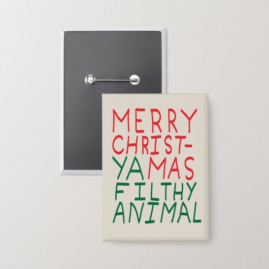 Merry Christmas ya filthy animal typography 缶バッジ (正面/裏面)