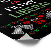 Merry Christmas Ya Filthy Liberals Ugly Christmas  ポスター (角)