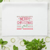 "Merry Christmas Y'all" クリスマス柄ルームタオル キッチンタオル (折り畳み)