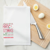 "Merry Christmas Y'all" クリスマス柄ルームタオル キッチンタオル (四つ折り)