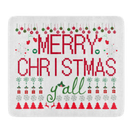 "Merry Christmas Y'all" クリスマス だよ全員集合! ルーズソックスセーター カッティングボード