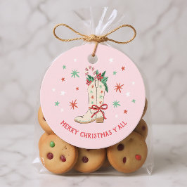 Merry Christmas Y'all Country Cowboy Boot Gift フェイバータグ
