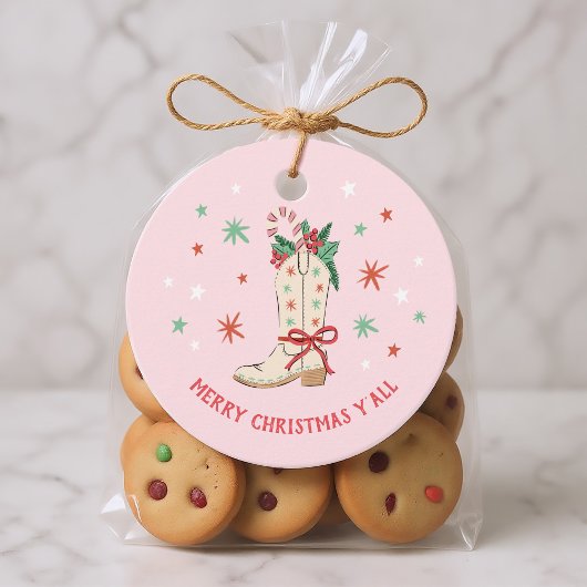 Merry Christmas Y'all Country Cowboy Boot Gift フェイバータグ