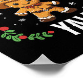 Merry Christmas Yall Gingerbread Cowboy Howdy West ポスター (角)