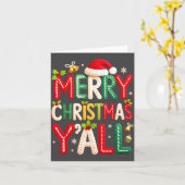 Merry Christmas Y'all Santa Crochet Knitting Quilt カード (黄色い花)