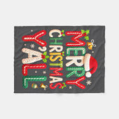 Merry Christmas Y'all Santa Crochet Knitting Quilt フリースブランケット (正面(横))