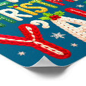 Merry Christmas Y'all Santa Crochet Knitting Quilt ポスター (角)