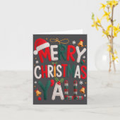 Merry Christmas Y'all Santa Hat Crochet Knitting Q カード (黄色い花)