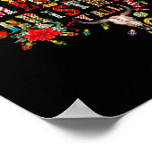 Merry Christmas Y'all Texas Map Santa Hat Mens Wom ポスター (角)