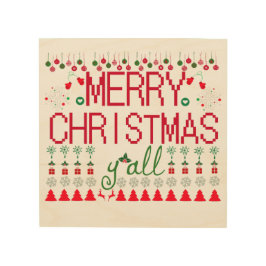 "Merry Christmas Y'all" Ugly Sweater ウッドウォールアート