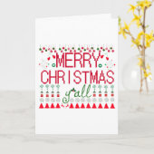 Merry Christmas Y'all Ugly Sweater カード (黄色い花)