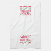 "Merry Christmas Y'all" Ugly Sweater キッチンタオル (縦)
