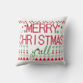 "Merry Christmas Y'all" Ugly Sweater クッション (裏面)