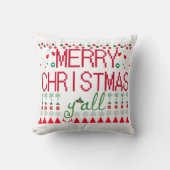 "Merry Christmas Y'all" Ugly Sweater クッション (正面)