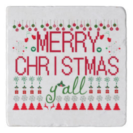 "Merry Christmas Y'all" Ugly Sweater トリベット