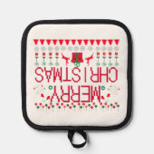 "Merry Christmas Y'all" Ugly Sweater 鍋敷き (正面)