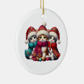 Merry Christmas Yarn Cat Ornament セラミックオーナメント (右)