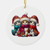 Merry Christmas Yarn Cat Ornament セラミックオーナメント (正面)