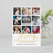 Merry Christmas Year in Review 9フォトコラージュ 箔シーズンカード (立ち正面)