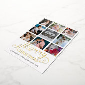 Merry Christmas Year in Review 9フォトコラージュ 箔シーズンカード (回転した状態)