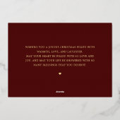 Merry Christmas Yellow Family Photo 箔シーズンカード (裏面)