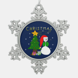 Merry Christmas - zauberhaftes Weihnachten, Advent スノーフレークピューターオーナメント