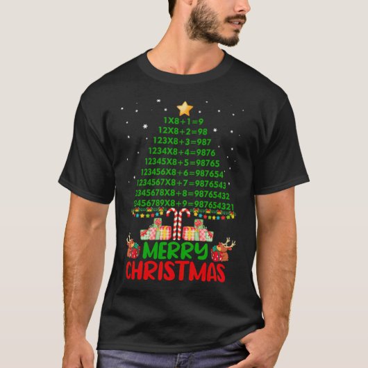 Merry Christmath Christmas Tree Math sabrina horse Tシャツ (正面)