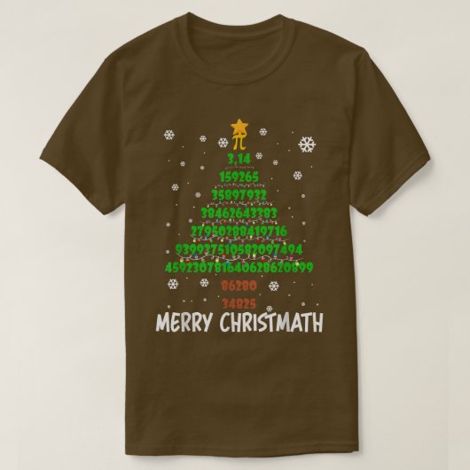 Merry Christmath Funny Pi Math Lover Christmas Tre Tシャツ (デザイン正面)