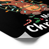 Merry Christmoose Christmas Moose Xmas Tree Lights ポスター (角)