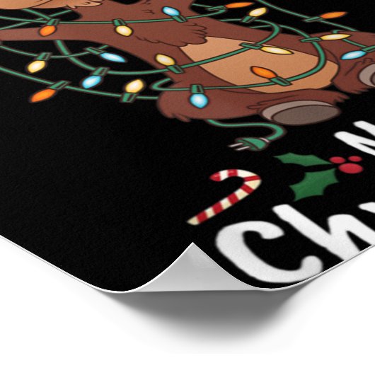 Merry Christmoose Christmas Moose Xmas Tree Lights ポスター (角)