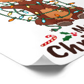 Merry Christmoose Christmas Moose Xmas Tree Lights ポスター (角)