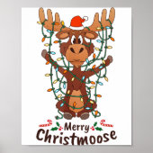 Merry Christmoose Christmas Moose Xmas Tree Lights ポスター (正面)